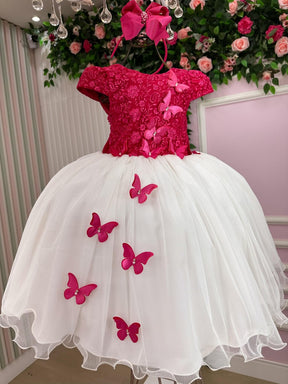 Vestido Juvenil - Midi Vila Lele Sabrina Pink e Off - Leveza e Elegância para Meninas | Bebeloo Kids