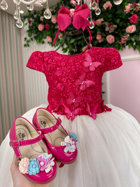 Vestido Juvenil - Midi Vila Lele Sabrina Pink e Off - Leveza e Elegância para Meninas | Bebeloo Kids