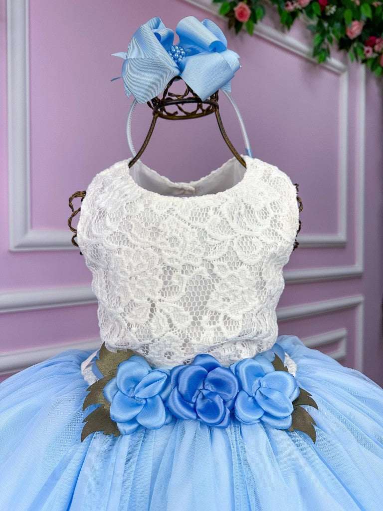 Vestido Juvenil Vila Lele Ivete Peito Off e Saia Azul Bebe - Leveza e Elegância para Meninas | Bebeloo Kids