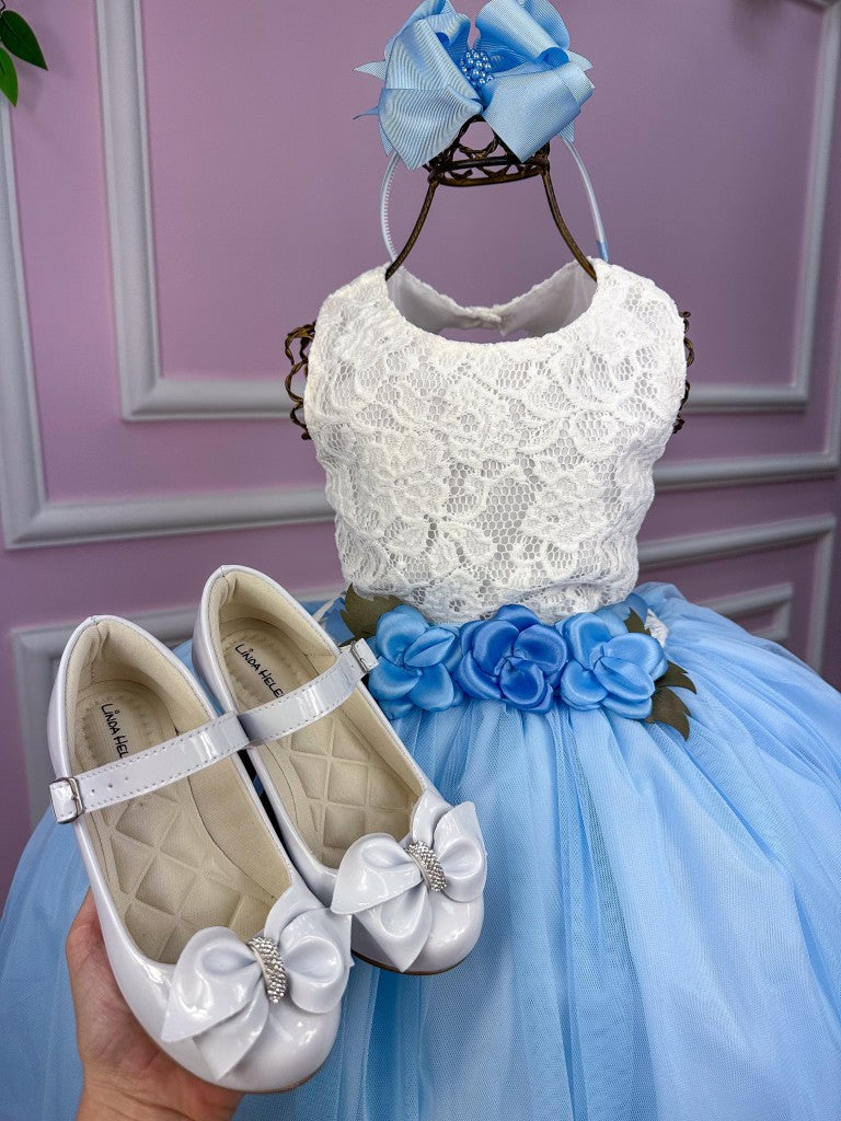 Vestido Juvenil Vila Lele Ivete Peito Off e Saia Azul Bebe - Leveza e Elegância para Meninas | Bebeloo Kids