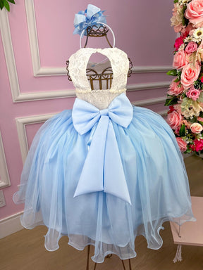 Vestido Juvenil Vila Lele Ivete Peito Off e Saia Azul Bebe - Leveza e Elegância para Meninas | Bebeloo Kids