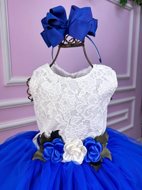 Vestido Juvenil Vila Lele Ivete Peito Off e Saia Azul Royal - Leveza e Elegância para Meninas | Bebeloo Kids