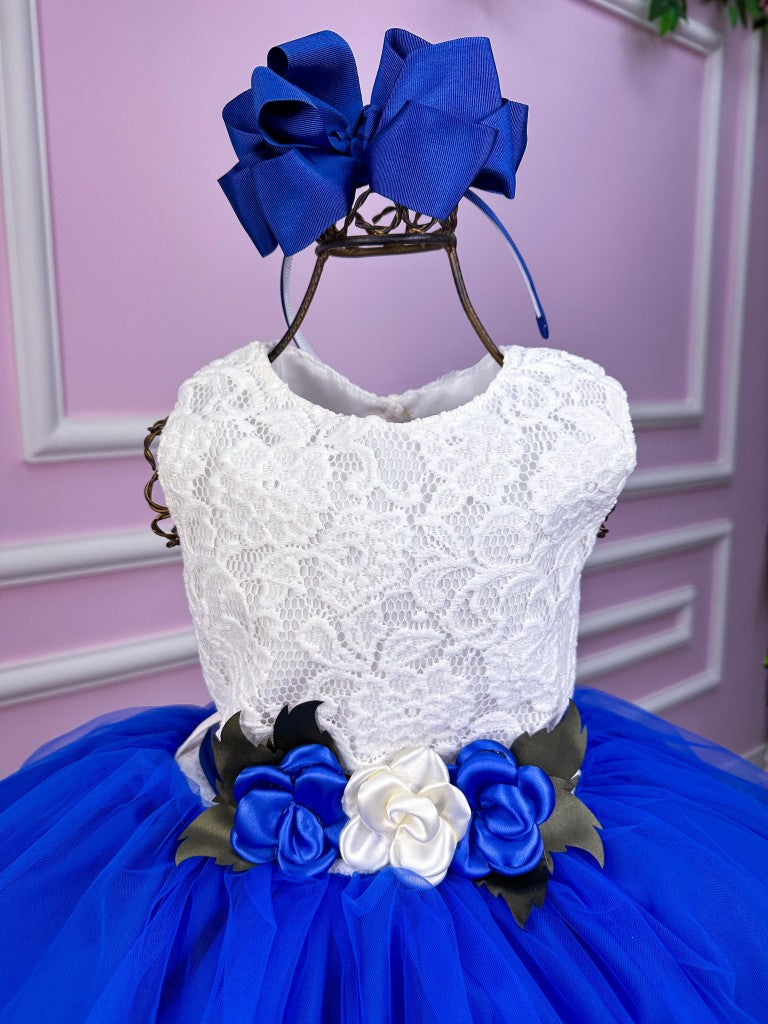 Vestido Juvenil Vila Lele Ivete Peito Off e Saia Azul Royal - Leveza e Elegância para Meninas | Bebeloo Kids