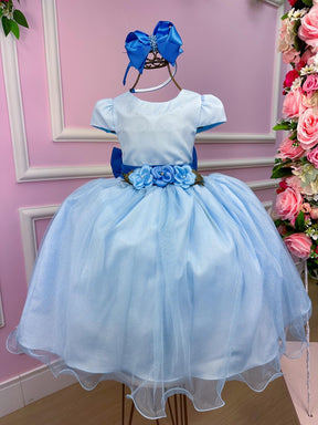 Vestido Juvenil Vila Lele Luiza Azul Bebe - Leveza e Elegância para Meninas | Bebeloo Kids