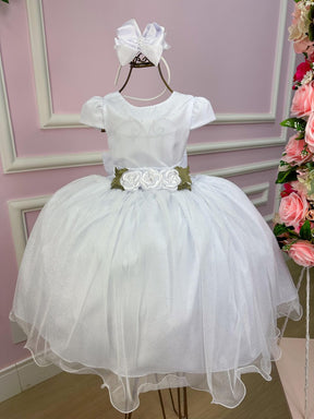 Vestido Juvenil Vila Lele Luiza Branco - Leveza e Elegância para Meninas | Bebeloo Kids