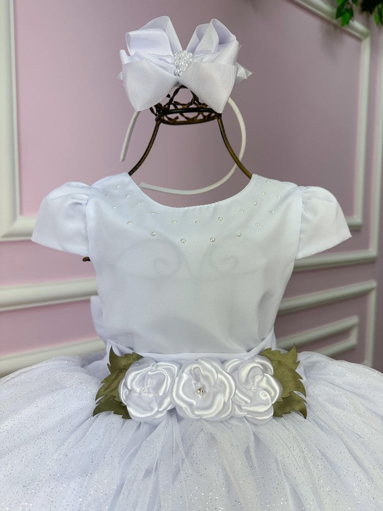 Vestido Juvenil Vila Lele Luiza Branco - Leveza e Elegância para Meninas | Bebeloo Kids