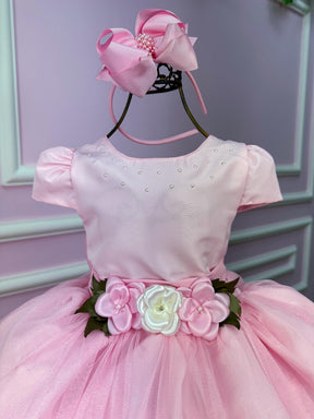 Vestido Juvenil Vila Lele Luiza Rosa Bebe - Leveza e Elegância para Meninas | Bebeloo Kids