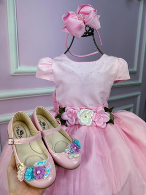 Vestido Juvenil Vila Lele Luiza Rosa Bebe - Leveza e Elegância para Meninas | Bebeloo Kids