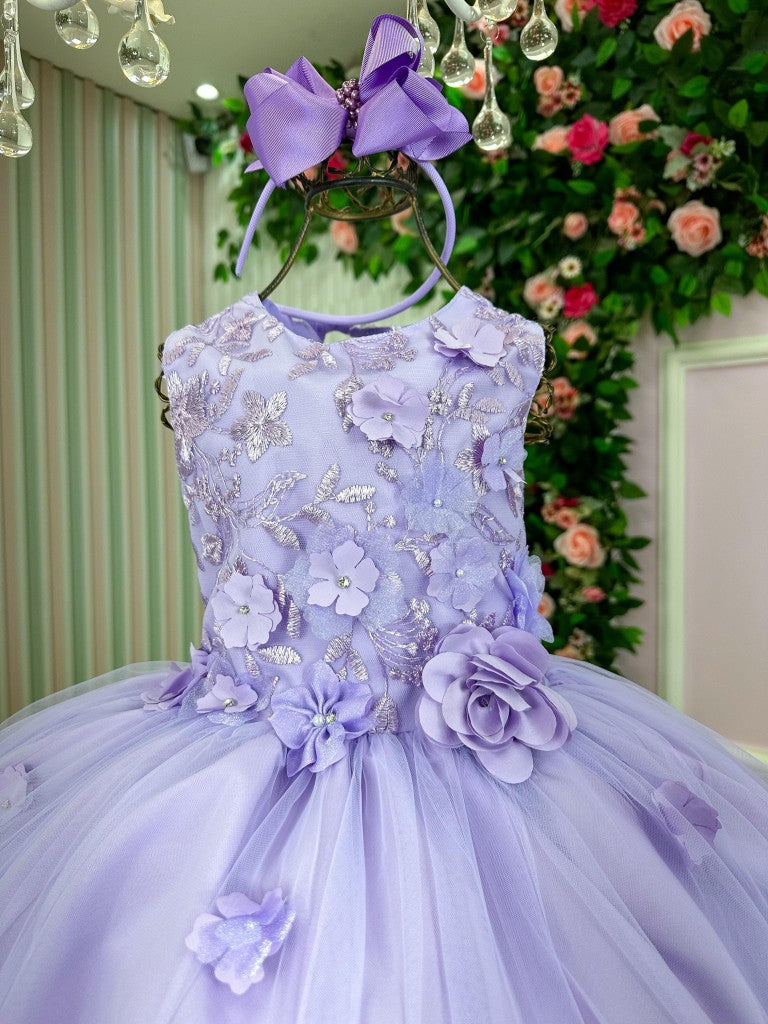 Vestido Juvenil Vila Lele Regata Flores Lilas - Leveza e Elegância para Meninas | Bebeloo Kids