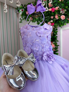 Vestido Juvenil Vila Lele Regata Flores Lilas - Leveza e Elegância para Meninas | Bebeloo Kids