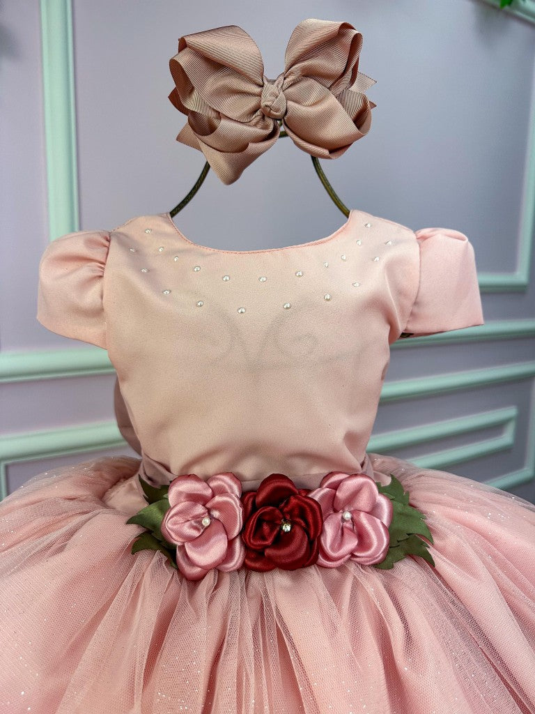 Vestido Juvenil Vila Lele Luiza Rose - Leveza e Elegância para Meninas | Bebeloo Kids