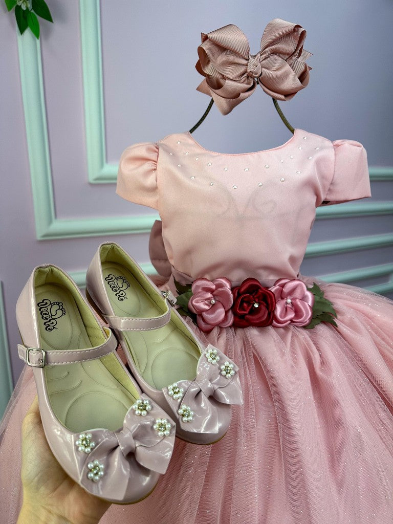Vestido Juvenil Vila Lele Luiza Rose - Leveza e Elegância para Meninas | Bebeloo Kids