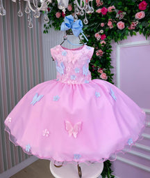Vestido Marie Jardim das Borboletas Rosa Bebe Viviane - Leveza e Elegância para Meninas | Bebeloo Kids