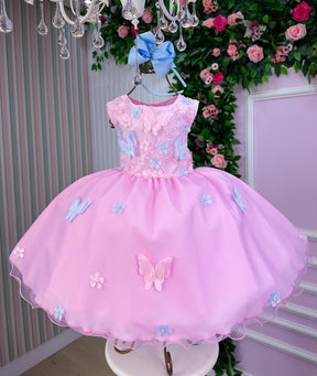 Vestido Marie Jardim das Borboletas Rosa Bebe Viviane - Leveza e Elegância para Meninas | Bebeloo Kids