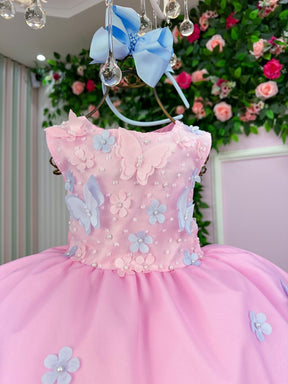 Vestido Marie Jardim das Borboletas Rosa Bebe Viviane - Leveza e Elegância para Meninas | Bebeloo Kids