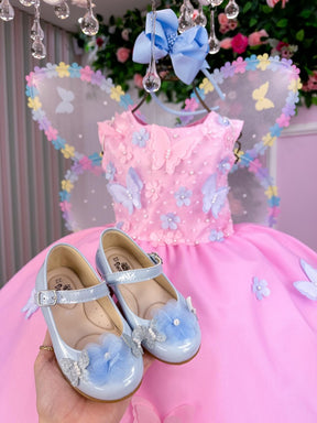 Vestido Marie Jardim das Borboletas Rosa Bebe Viviane - Leveza e Elegância para Meninas | Bebeloo Kids