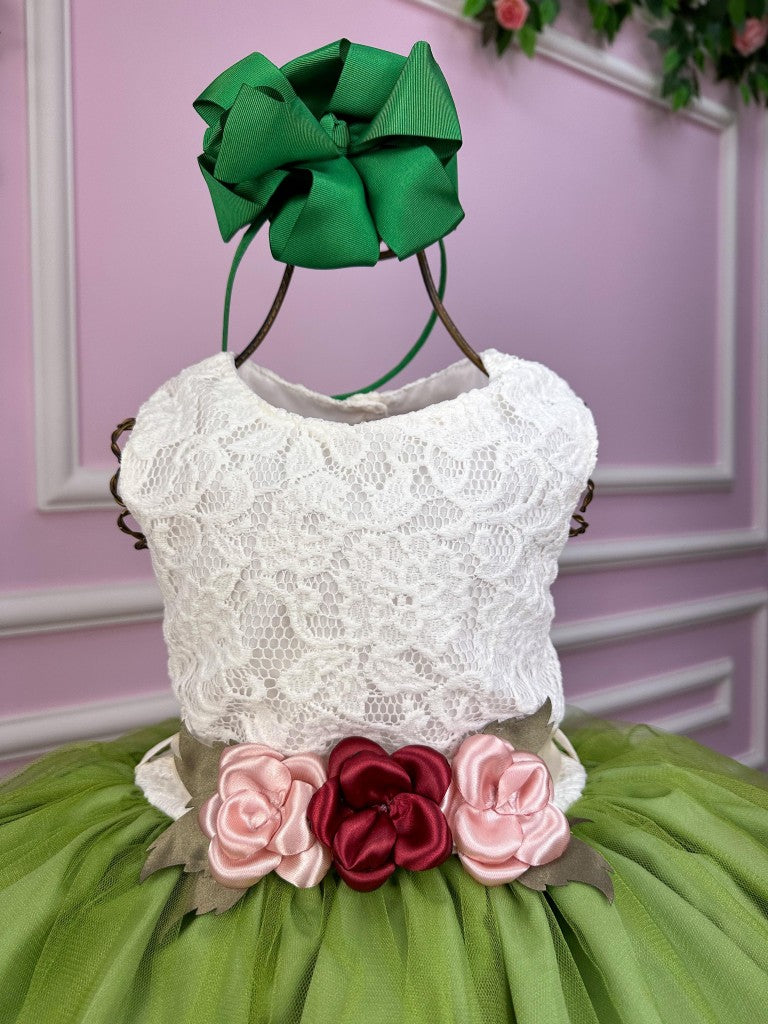 Vestido Juvenil Vila Lele Ivete Peito Off e Saia Verde - Leveza e Elegância para Meninas | Bebeloo Kids