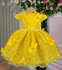 Vestido Marie Jardim Encantado Luxo Amarelo - Leveza e Elegância para Meninas | Bebeloo Kids