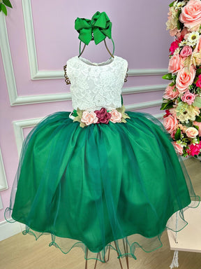 Vestido Juvenil Vila Lele Ivete Peito Off e Saia Verde Bandeira - Leveza e Elegância para Meninas | Bebeloo Kids
