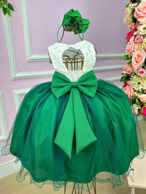 Vestido Juvenil Vila Lele Ivete Peito Off e Saia Verde Bandeira - Leveza e Elegância para Meninas | Bebeloo Kids