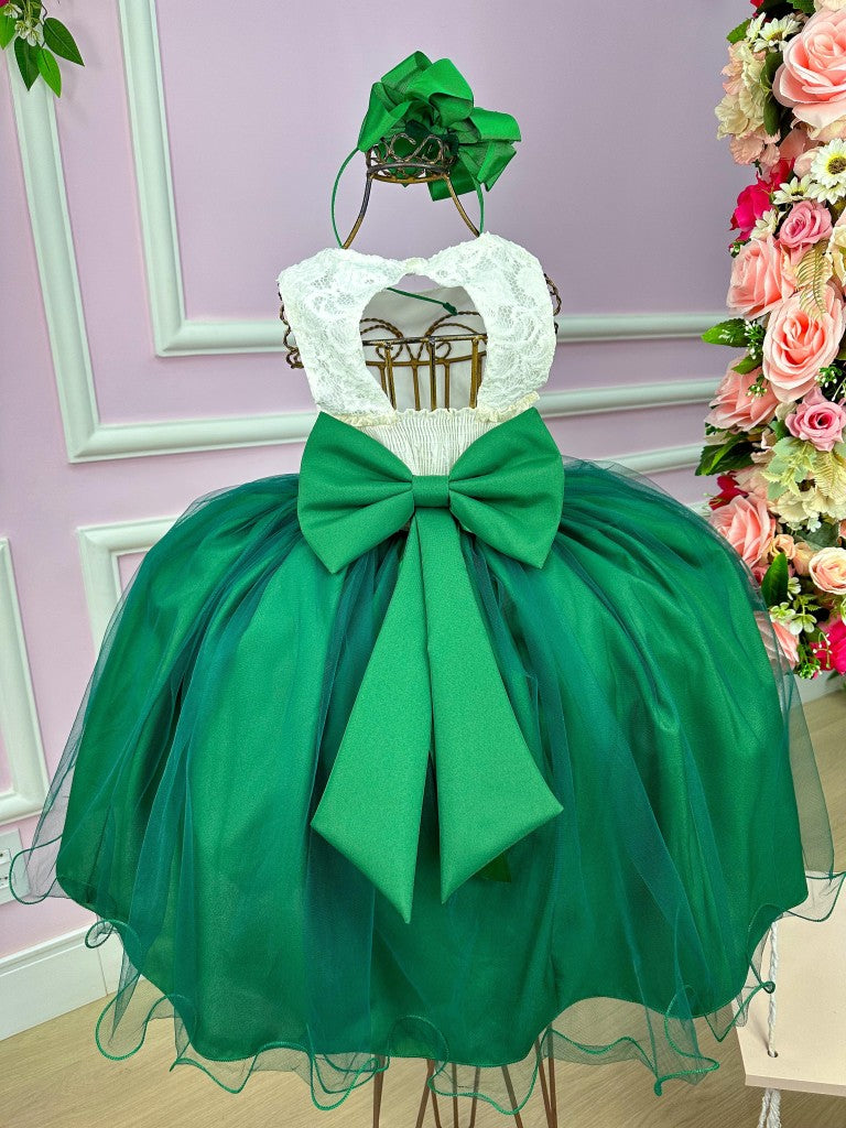 Vestido Juvenil Vila Lele Ivete Peito Off e Saia Verde Bandeira - Leveza e Elegância para Meninas | Bebeloo Kids