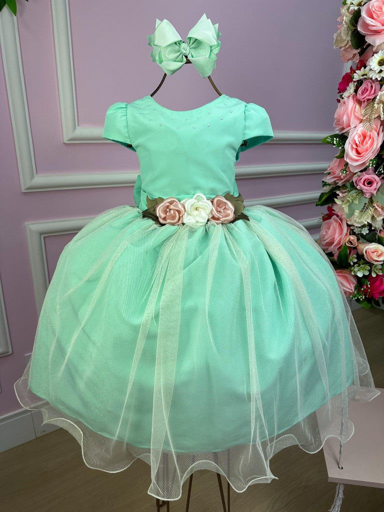 Vestido Juvenil Vila Lele Luiza Verde Menta - Leveza e Elegância para Meninas | Bebeloo Kids