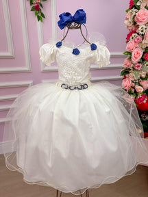 Vestido Lorenzetti Longo Off Detalhes Azul Marinho - Leveza e Elegância para Meninas | Bebeloo Kids