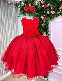 Vestido Juvenil Vila Lele Regata Flores Vermelho - Leveza e Elegância para Meninas | Bebeloo Kids