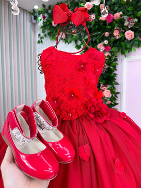 Vestido Juvenil Vila Lele Regata Flores Vermelho - Leveza e Elegância para Meninas | Bebeloo Kids