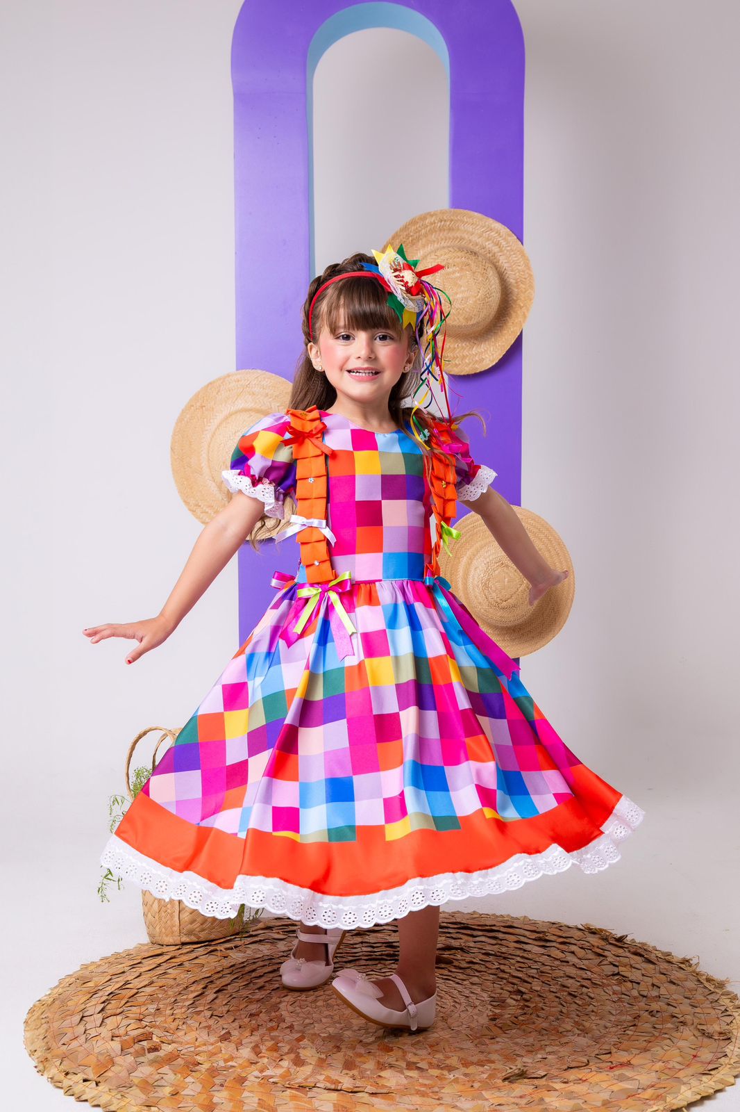 Vestido Marie Junino Arraia do Sertão Luxo Modelo 2 - Leveza e Elegância para Meninas | Bebeloo Kids