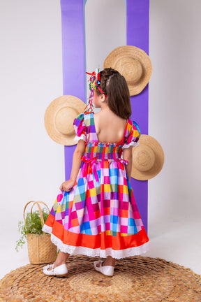 Vestido Marie Junino Arraia do Sertão Luxo Modelo 2 - Leveza e Elegância para Meninas | Bebeloo Kids