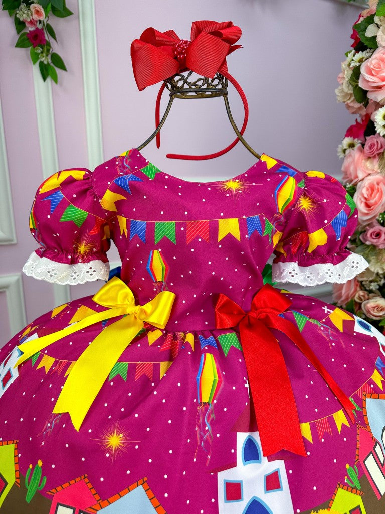 Vestido Marie Junino Roça Feliz Luxo - Leveza e Elegância para Meninas | Bebeloo Kids