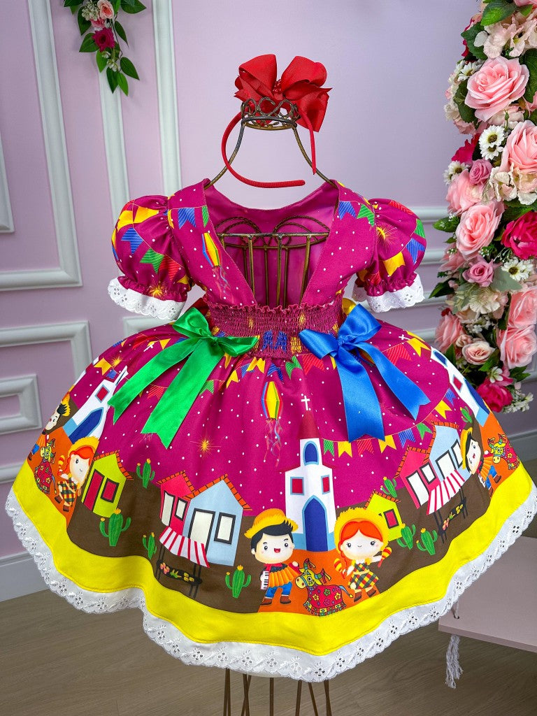 Vestido Marie Junino Roça Feliz Luxo - Leveza e Elegância para Meninas | Bebeloo Kids