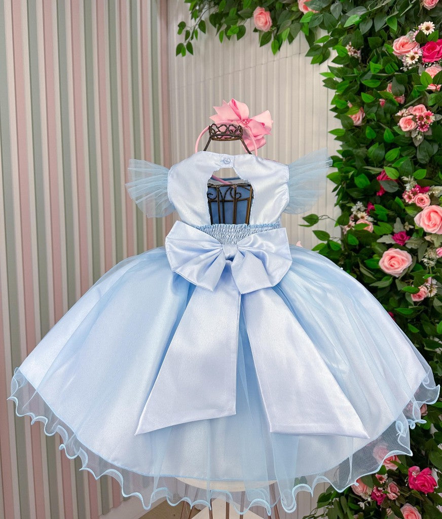 Vestido Marie Jardim Encantado Isis Luxinho Azul - Leveza e Elegância para Meninas | Bebeloo Kids