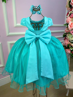 Vestido Juvenil Vila Lele Luiza Verde Tiffany - Leveza e Elegância para Meninas | Bebeloo Kids