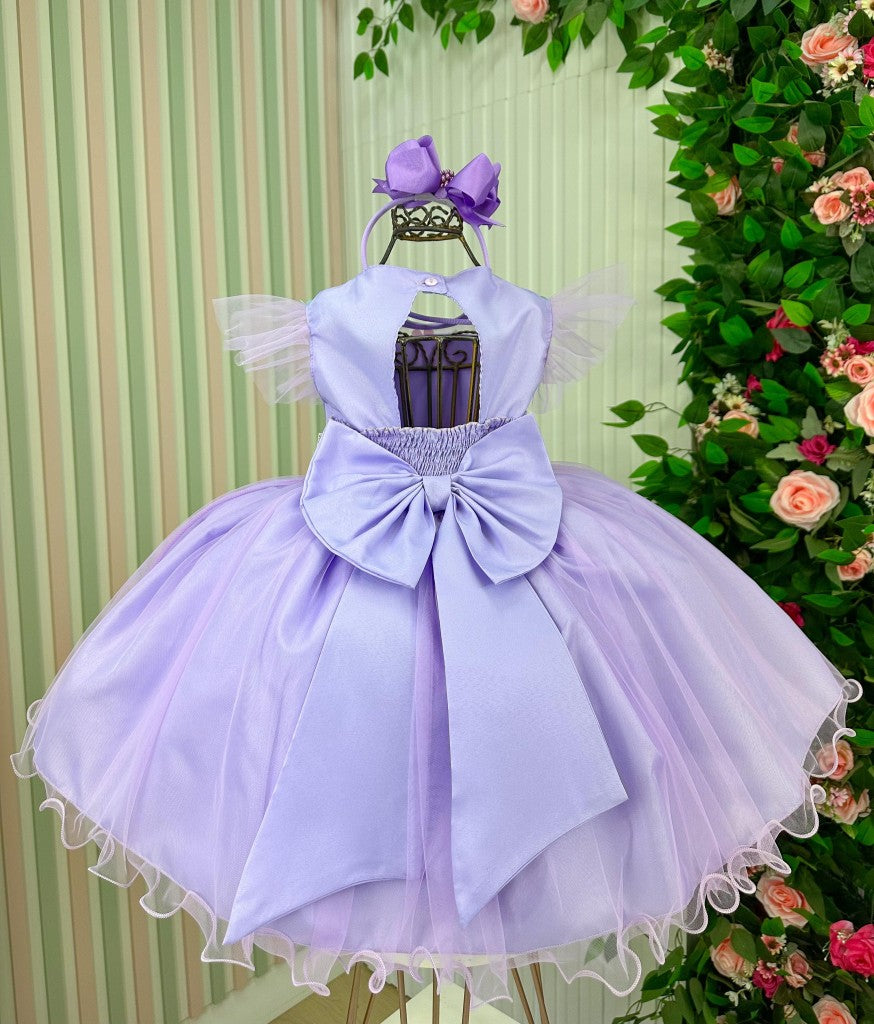 Vestido Marie Jardim Encantado Isis Luxinho Lilas - Leveza e Elegância para Meninas | Bebeloo Kids