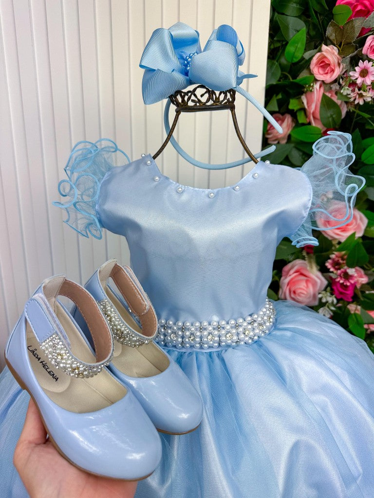 Vestido Marie Longo Amanda Azul Bebe - Leveza e Elegância para Meninas | Bebeloo Kids