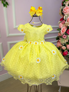 Vestido Marie Jardim Encantado Margaridas Amarelo - Leveza e Elegância para Meninas | Bebeloo Kids