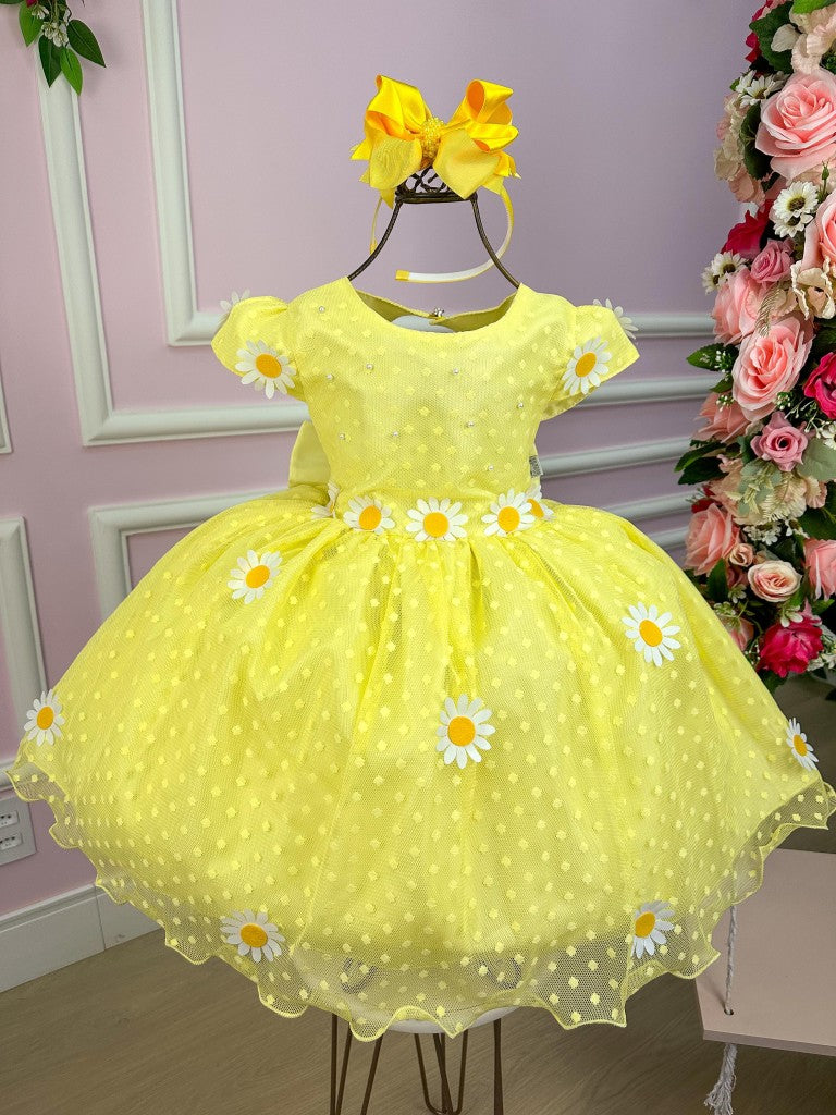 Vestido Marie Jardim Encantado Margaridas Amarelo - Leveza e Elegância para Meninas | Bebeloo Kids