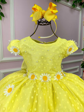 Vestido Marie Jardim Encantado Margaridas Amarelo - Leveza e Elegância para Meninas | Bebeloo Kids