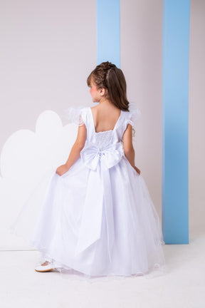 Vestido Marie Longo Amanda Branco - Leveza e Elegância para Meninas | Bebeloo Kids