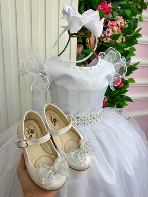 Vestido Marie Longo Amanda Branco - Leveza e Elegância para Meninas | Bebeloo Kids