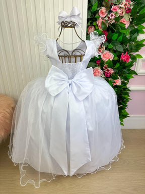 Vestido Marie Longo Amanda Branco - Leveza e Elegância para Meninas | Bebeloo Kids