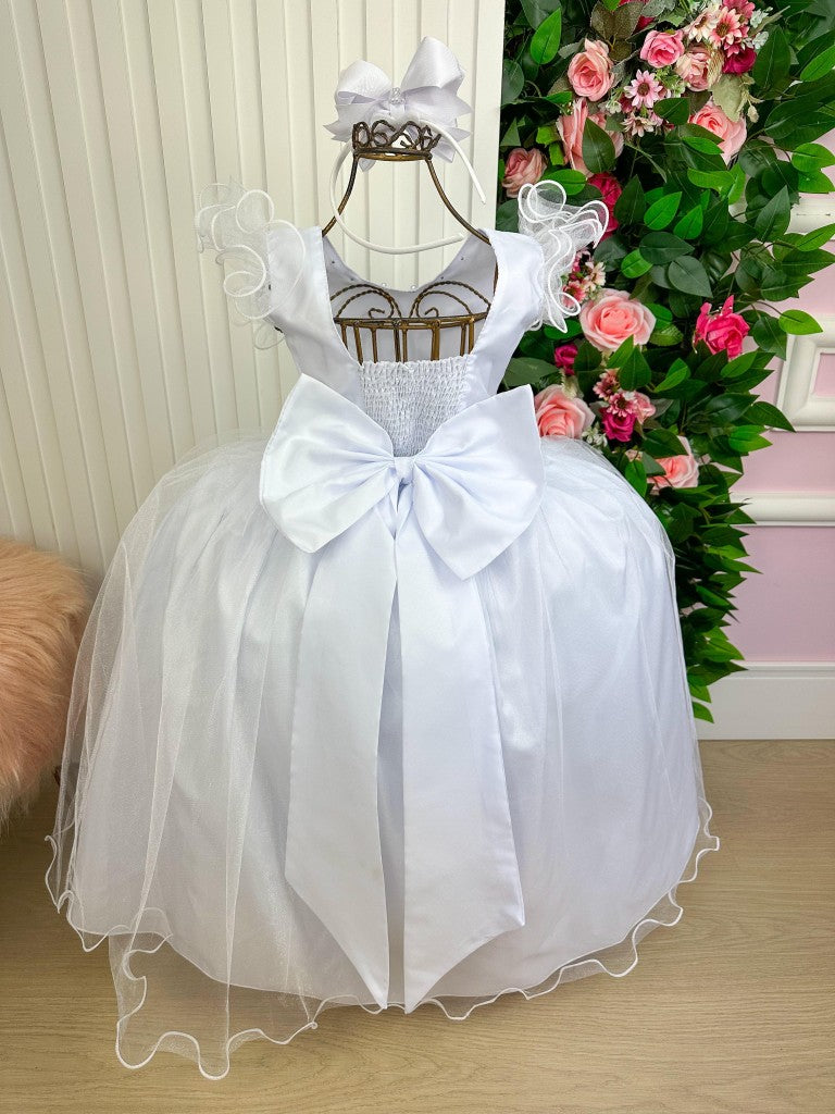Vestido Marie Longo Amanda Branco - Leveza e Elegância para Meninas | Bebeloo Kids