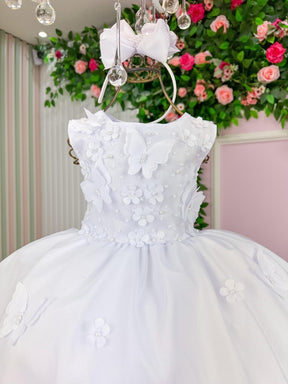 Vestido Marie Jardim das Borboletas Branco Viviane - Leveza e Elegância para Meninas | Bebeloo Kids