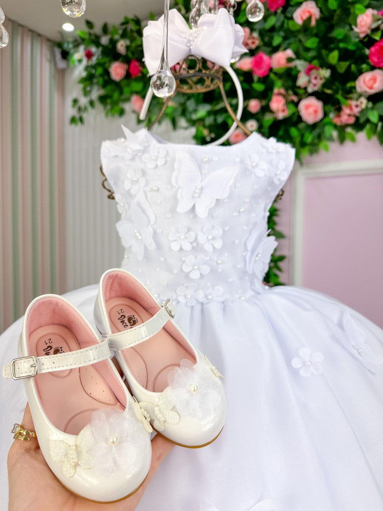 Vestido Marie Jardim das Borboletas Branco Viviane - Leveza e Elegância para Meninas | Bebeloo Kids