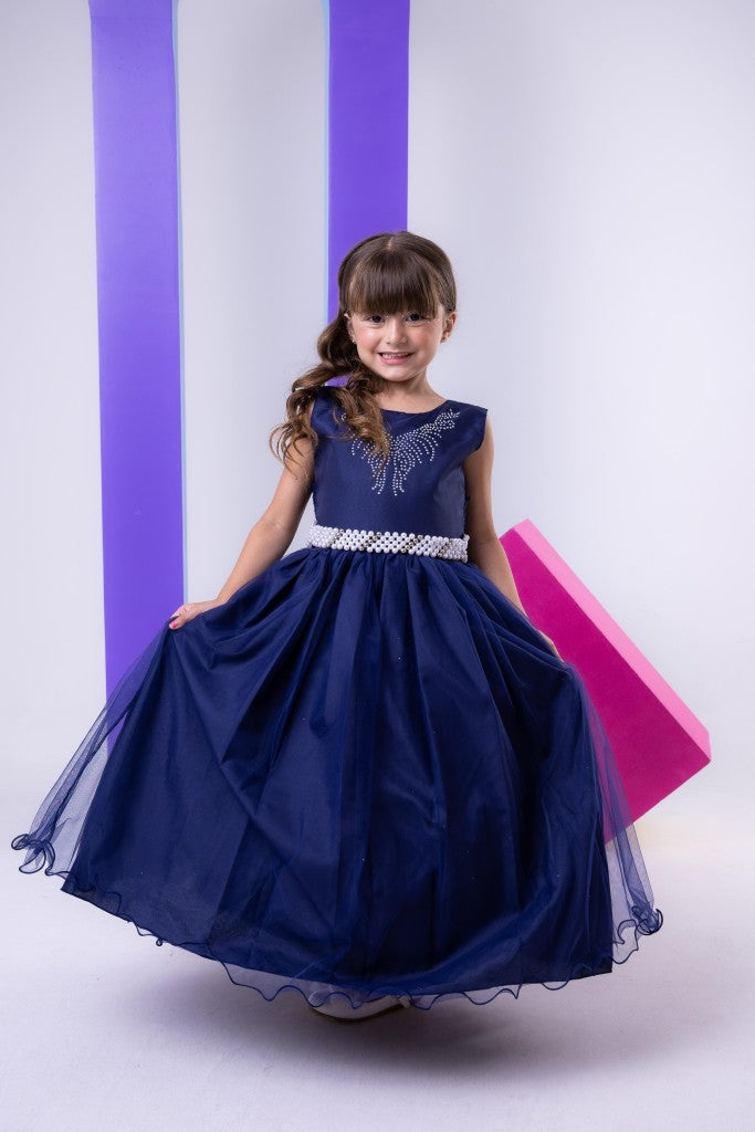 Vestido Marie Longo Larissa Azul Petroleo - Leveza e Elegância para Meninas | Bebeloo Kids