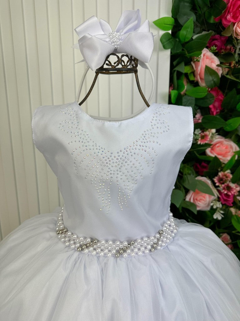 Vestido Marie Longo Larissa Branco - Leveza e Elegância para Meninas | Bebeloo Kids