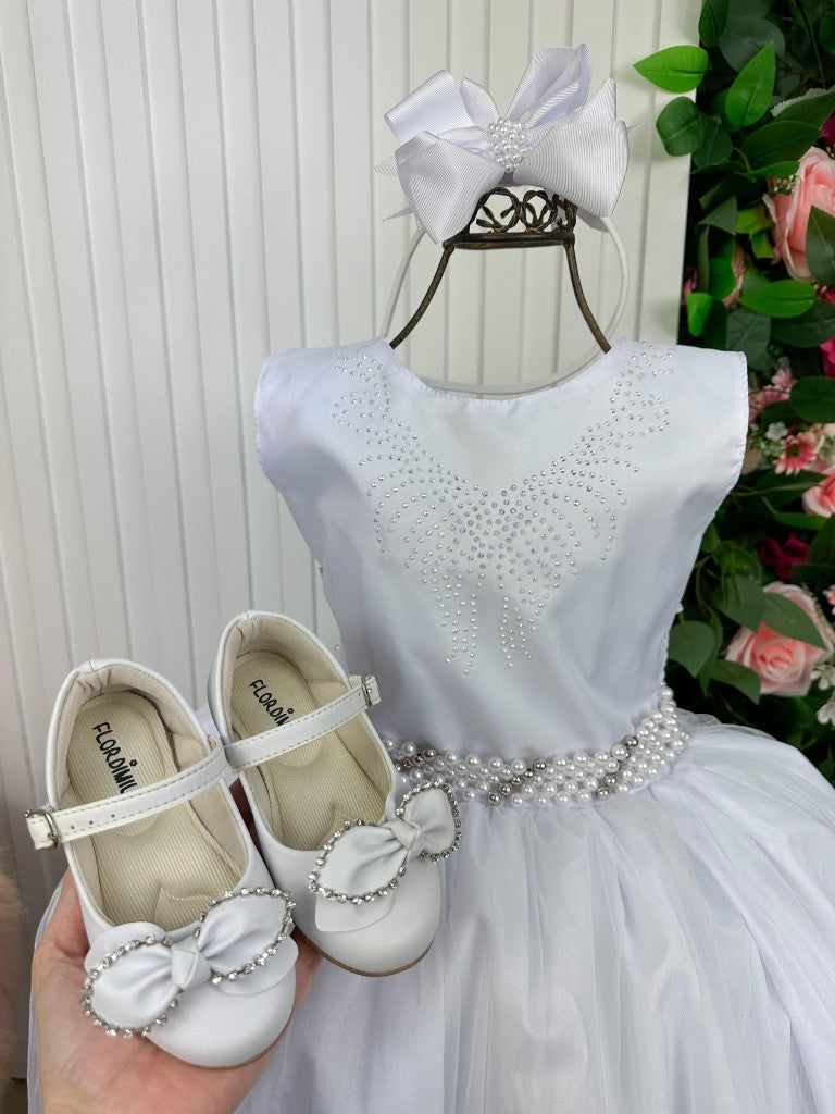 Vestido Marie Longo Larissa Branco - Leveza e Elegância para Meninas | Bebeloo Kids