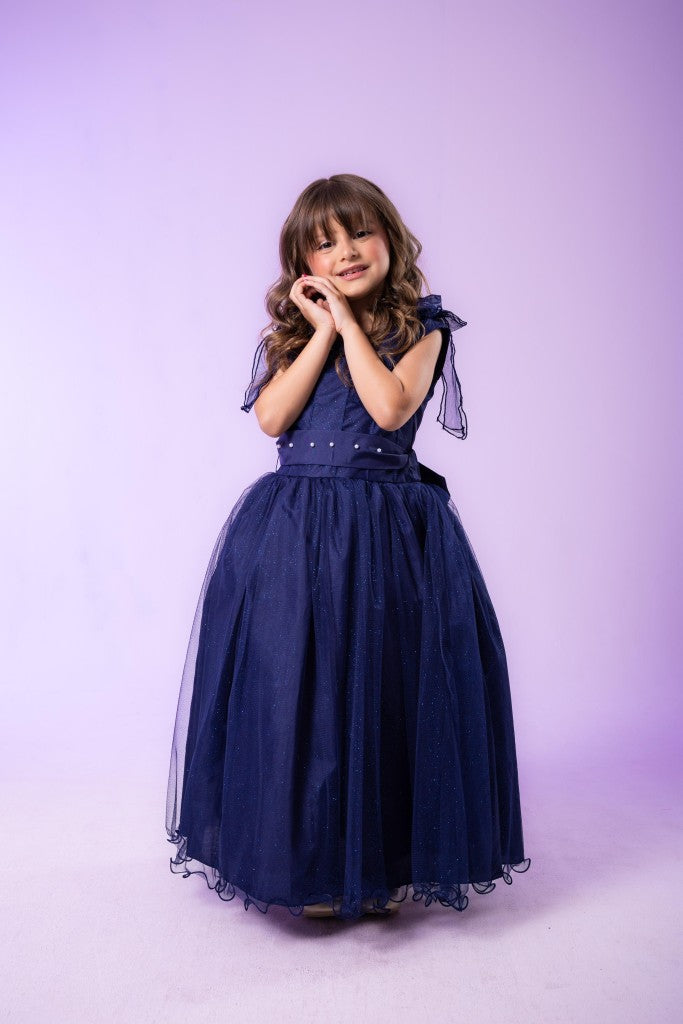 Vestido Marie Longo Mel Azul Petróleo - Leveza e Elegância para Meninas | Bebeloo Kids